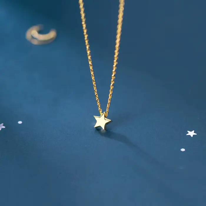 La Monada-Collier Étoile Brillante en Argent 925 pour Femme, Bijoux Minimalistes, Colliers de la raq, Mignon, Mode