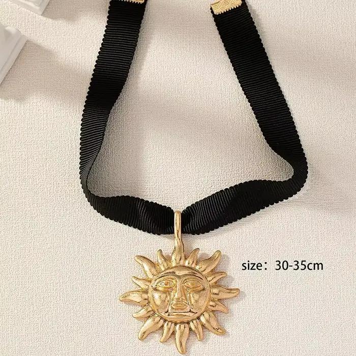 Collier ras du cou Vintage pour femme, ruban en velours noir, bijoux de Style rétro, cadeau de fête, pendentif
