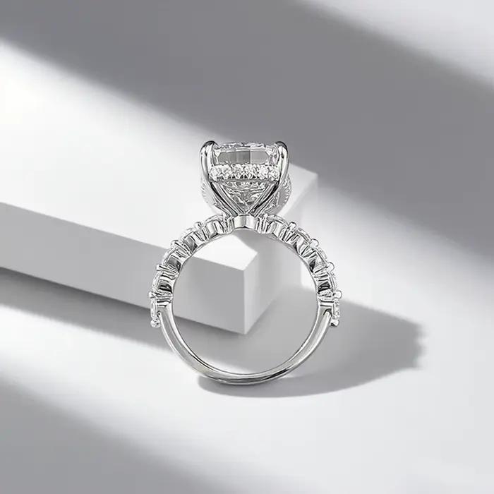 Vinregem – bague de fiançailles en argent Sterling 925 pour femmes, saphir de laboratoire 10x14 MM, diamant à haute teneur en carbone, bijoux fins, cadeaux d'anniversaire