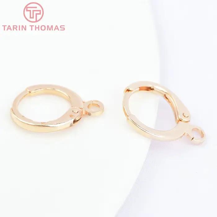 (2700) 20 pièces 12MM 13MM 24K couleur or plaqué boucle d'oreille cerceau pour bricolage fabrication de bijoux trouver des accessoires