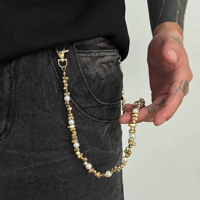 PuRui tendance Punk irrégulière CCB perlé taille chaîne porte-clés pour hommes Hip Hop polyvalent jean pantalon chaîne Steampunk Grunge bijoux