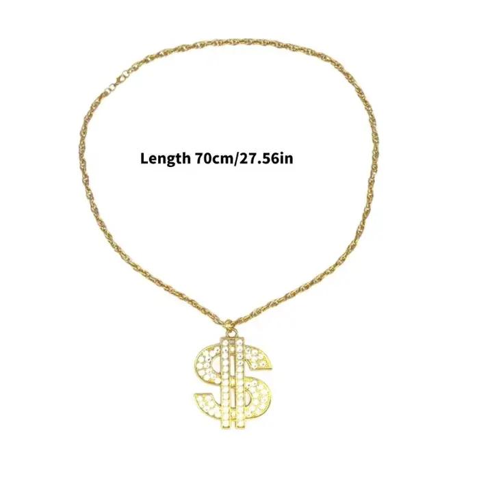 Collier en alliage avec symbole d'argent étincelant 39BB, bijoux Costume Vintage pour les spectacles rue