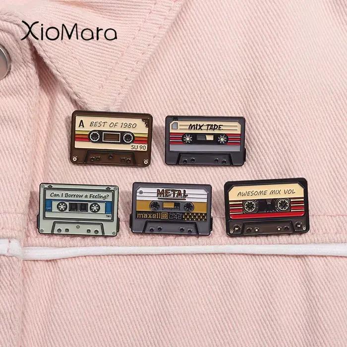 Broches en émail pour Cassette de musique rétro des années 80 et 90, bande nostalgique, meilleurs broches des 1980, Badges à revers, bijoux Punk, cadeaux pour amis