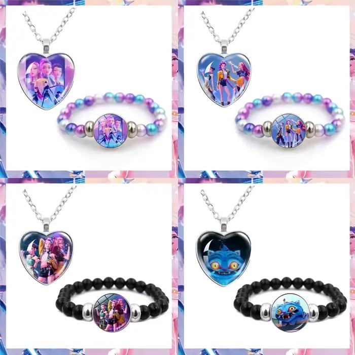 Ensemble tendance 2 pièces Demon Hunters : 1 bijou, collier et bracelet délicats, accessoire élégant pour le quotidien et les occasions festives