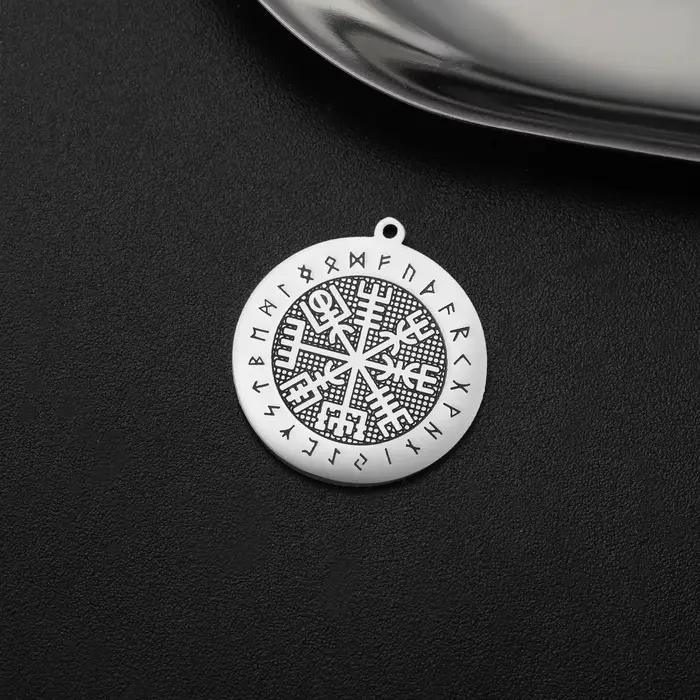 Pendentif rond Teamer Wicca, runes vikings nordiques pour homme et femme, collier Vegvisir Valknut, bijoux celtiques irlandais, breloques, vente en gros
