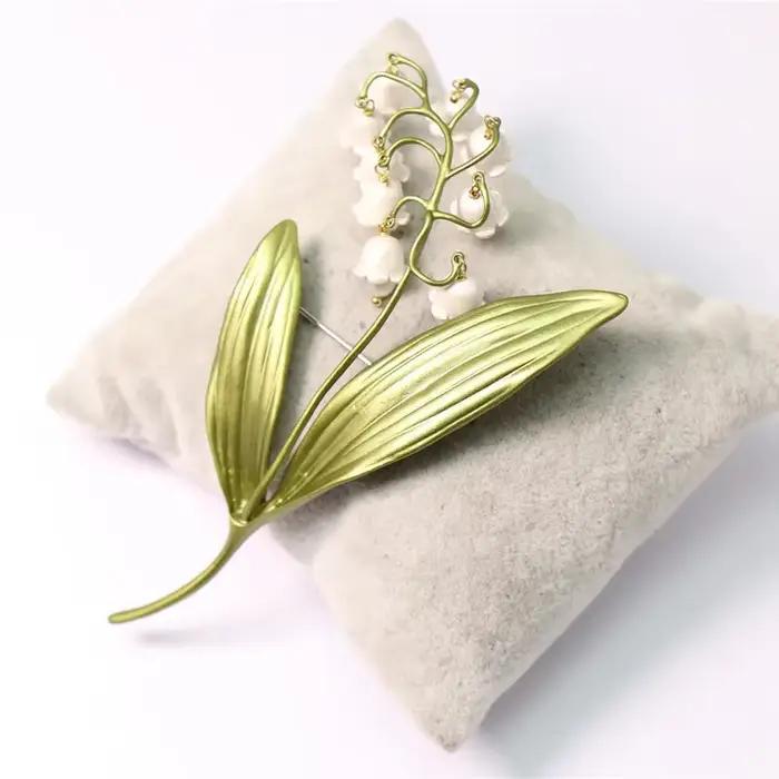Broche de Corsage de Fleur de Muguet pour Femme, Accessoires de Mariage, Bijoux de Demoiselle d'Honneur, Design de Marque de Luxe
