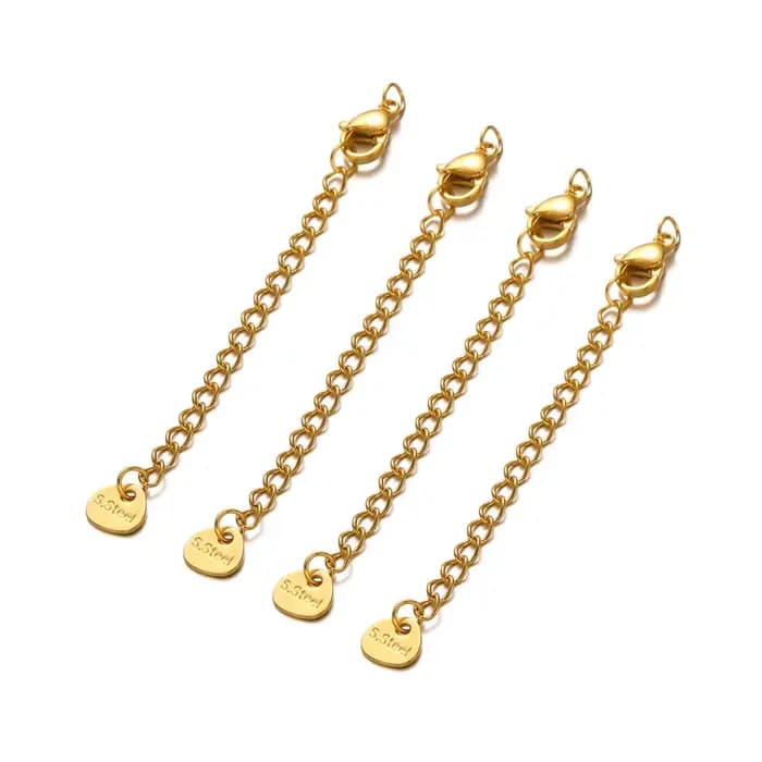 Chaînes d'extension en acier inoxydable, 10 pièces, avec fermoirs à homard, connecteur, lien, queue de collier, fabrication d'accessoires de Bracelet à bricoler soi-même, fournitures