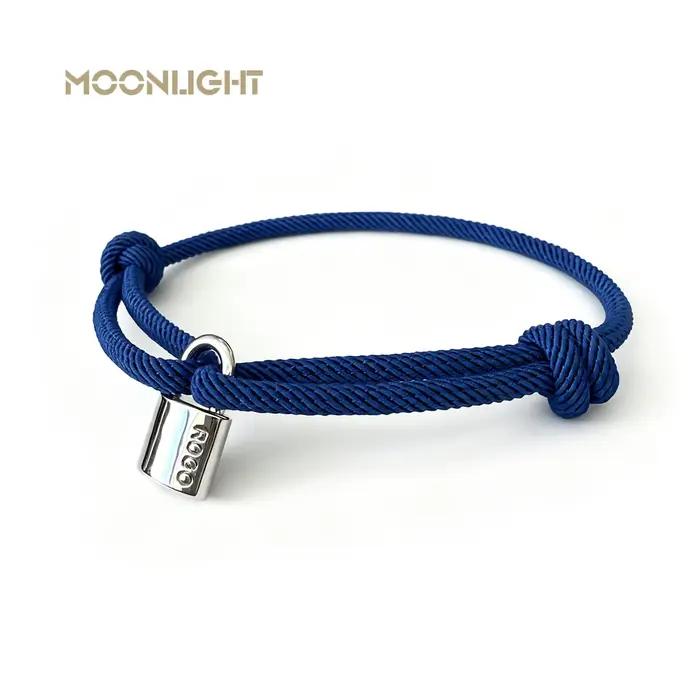 Bracelet en acier inoxydable classique MOONLIGHT pour femmes, de haute qualité, réglable, en corde tressée, 8 couleurs, bijoux tendance, cadeaux