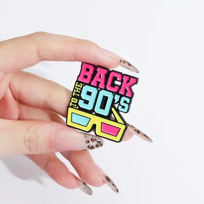 Broches en émail personnalisées Let's Go des années 90, broches nostalgiques pour vêtements, Badges à revers, bijoux rétro, cadeau pour amis