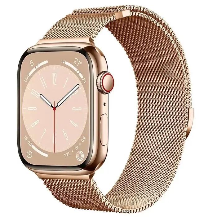 Bracelet à boucle milanaise pour bracelet de montre Apple 42mm 46mm 41mm 45mm 40mm 44mm 49mm 38mm bracelet de Sport en maille métallique pour iWatch10 42 46mm