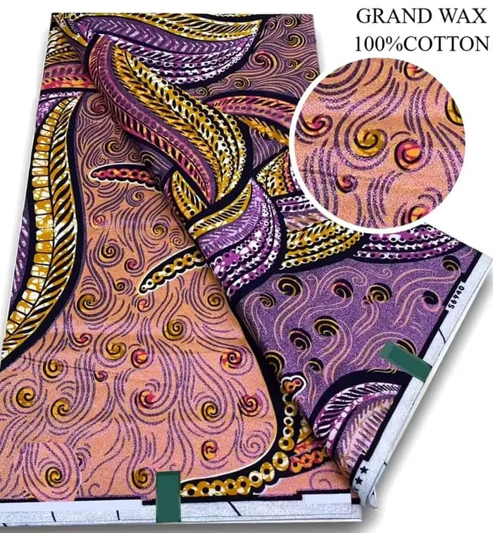 Nouveau Tissu Wax Africain en Coton Ankara, Super Pailleté et Doux, Imprimé Flash, de Bonne Qualité, avec Motif Batik Doré