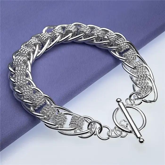 Andara – Bracelet en argent Sterling 925, en maille ronde, à la mode, pour femmes, bijoux de fiançailles, cadeaux de mariage