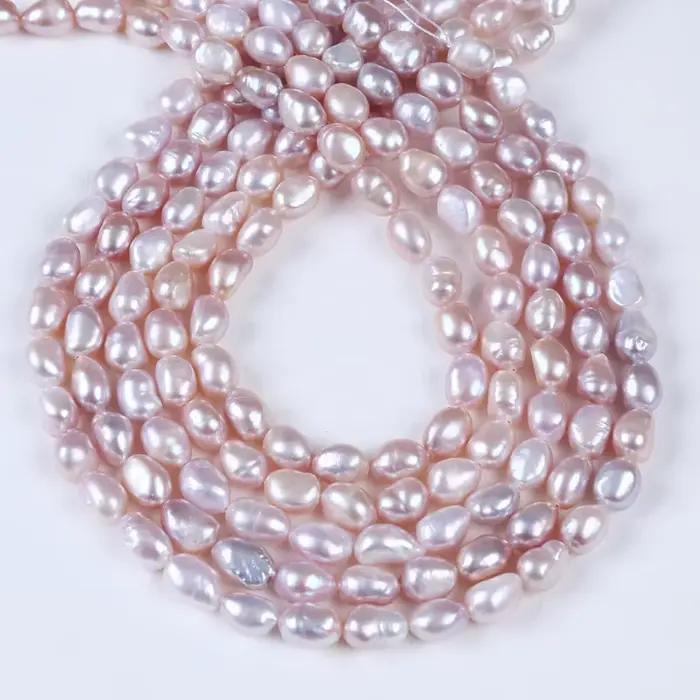 8-9mm eau blanc rose violet perle de culture baroque d'eau douce perles en vrac pour les femmes bijoux à bricoler soi-même