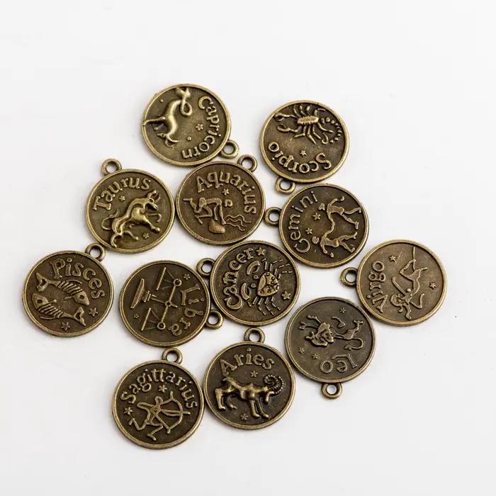 12 constellations pendentif pour trouver et composants de bijoux, accessoires de maquillage à faire soi-même, manuel # JY115