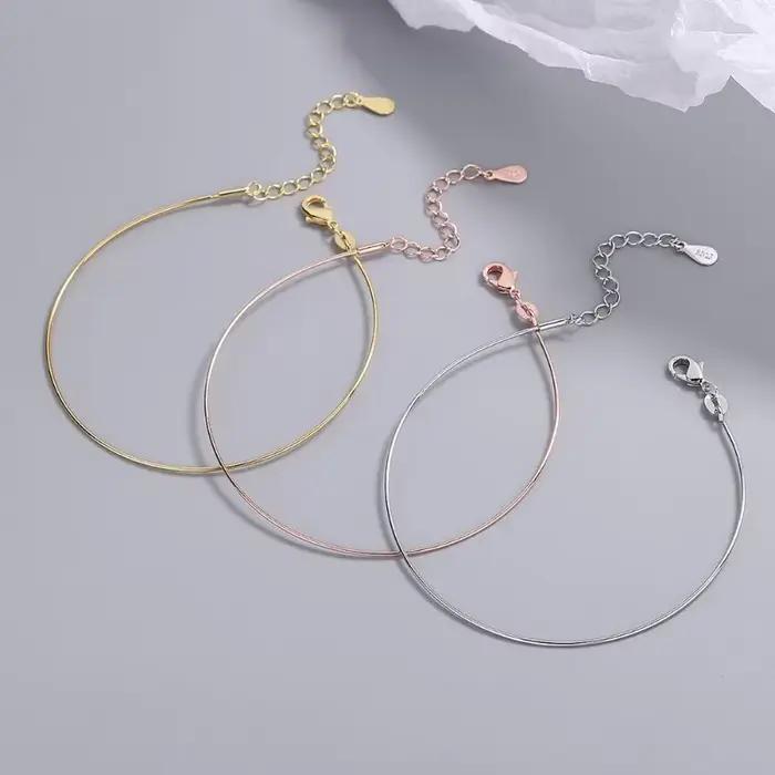 Bracelet réglable en perles faites à la main de couleur argentée, style rétro, pour femmes, bijoux tendance, accessoires minimalistes, vente en gros