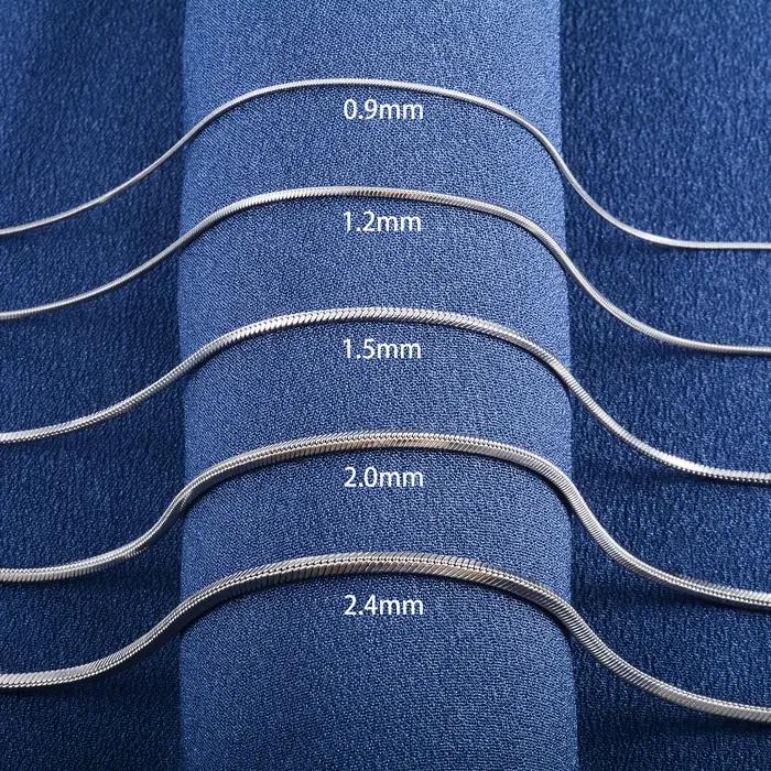 Chaîne serpent carrée en acier inoxydable longue pour femmes et hommes classique élégance soirées occasions spéciales