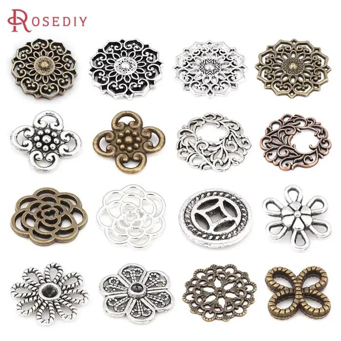 Fleur de vigne en alliage de zinc bronze antique pour femmes, breloques allergiques, bijoux de bricolage, fournitures exécutives, collier, boucles d'oreilles, accessoires