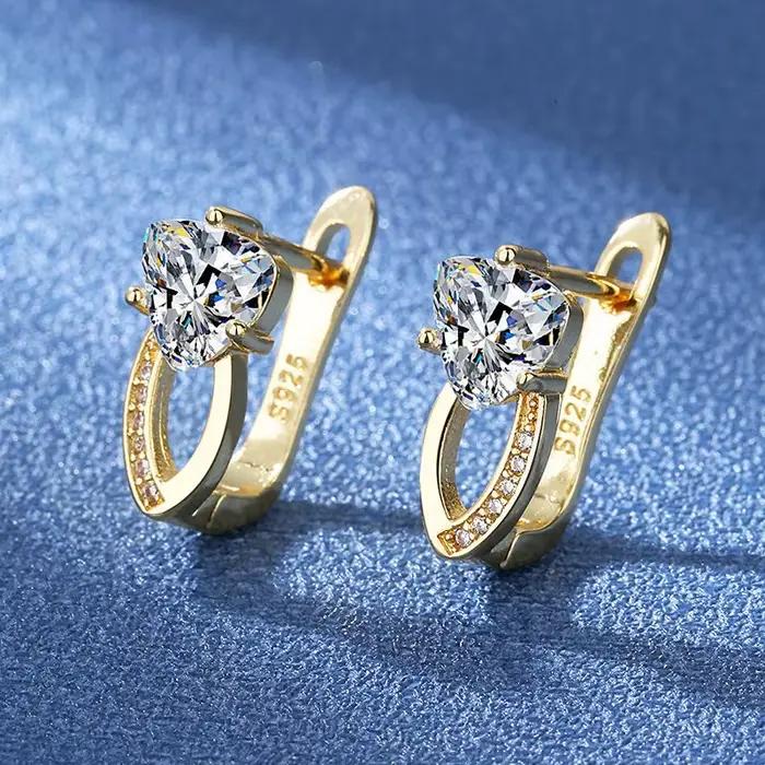 Boucles d'oreilles en argent Sterling 925 et zircone, petit cerceau pour filles et femmes, beaux Aros Huggies, bijoux