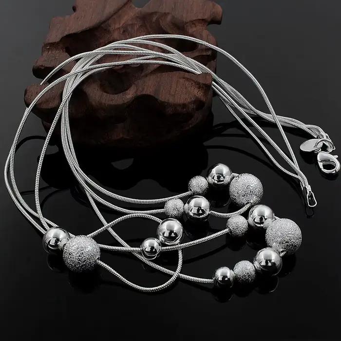 Collier de perles en argent Sterling 925, bijoux fins, classique, haute qualité, mode pour femmes, chaîne de mariage, cadeau, vente en gros