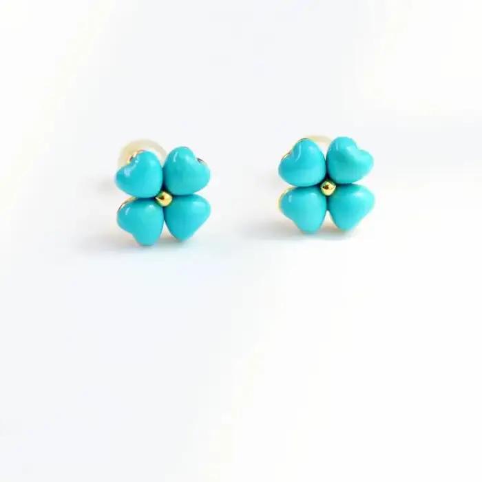 Boucles d'oreilles en argent pour dames, design inspiré, nouveau produit incrusté, fleur 430, amour, frais et doux, charme noble, bijoux