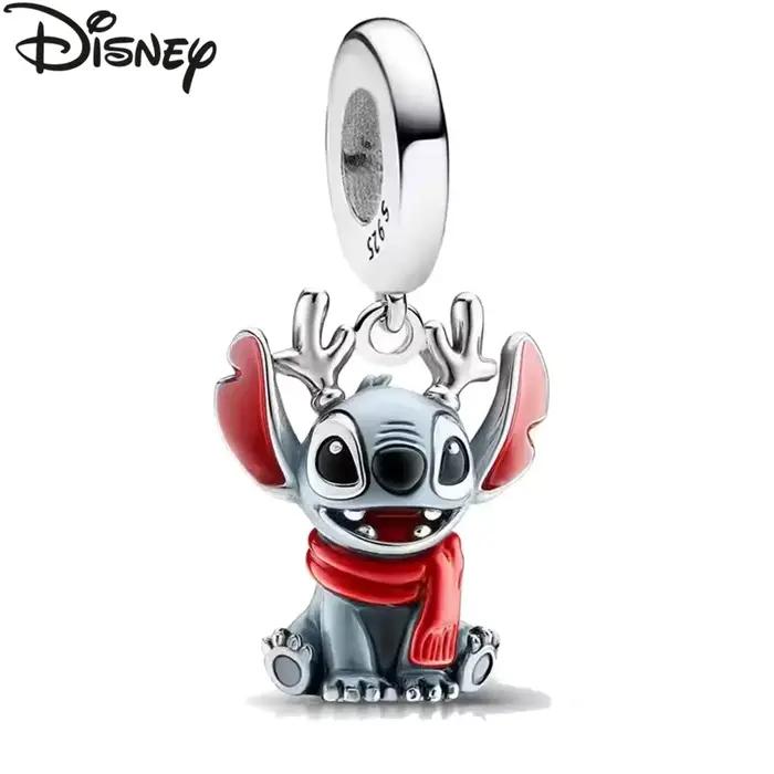 Breloques et pendentifs Disney Stitch mignons en argent 925, compatibles avec les bracelets et colliers DIY de 3 mm, bijoux pour femmes, cadeau de vacances raffiné