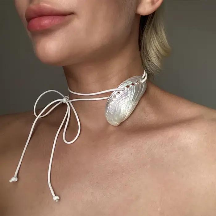Collier bohème en coquillage de mer pour femmes, bijoux en perles naturelles, conque, à la mode, Vintage, cadeau de fête