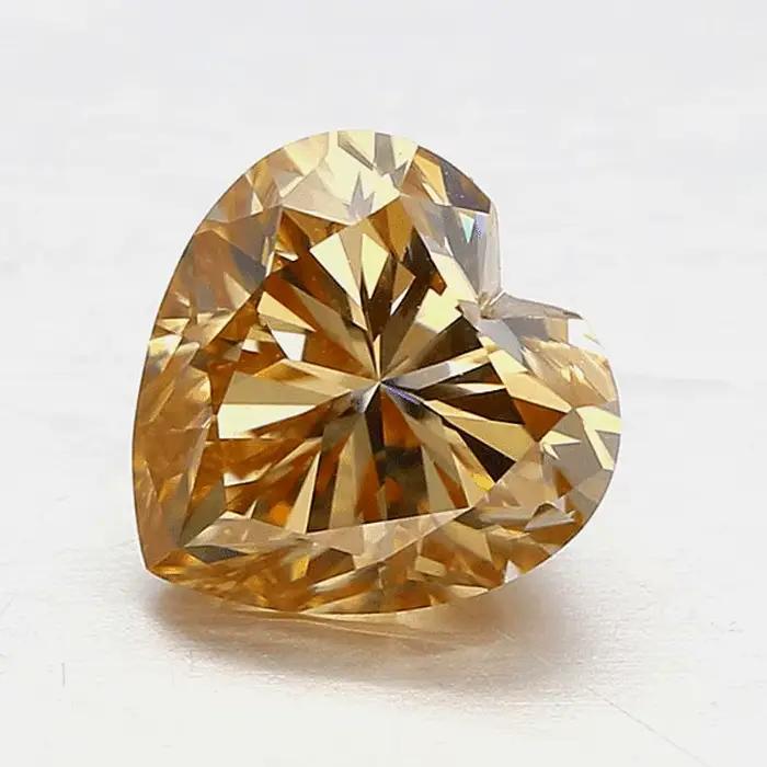 1 pièce de moissanite taille champagne de 1,0 / 2,0 carats, haute qualité, pierre non montée pour la fabrication de bijoux, boucles d'oreilles, bagues, clous d'oreilles.