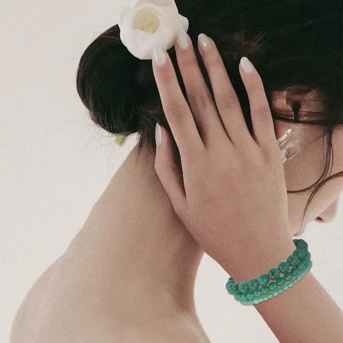 Bracelet en Aventurine verte 4/6/8mm, fait à la main, élastique, extensible, pour Yoga, pierre naturelle, pouvoir de guérison, cadeaux énergétiques pour femmes