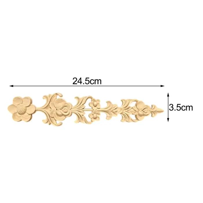 Applique florale en bois pour embellissement de meubles, amélioration de la décoration intérieure, matériau en bois de qualité supérieure, accessoire d'intérieur sculpté exquis