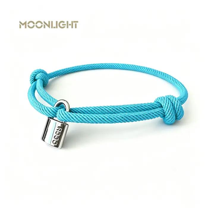 Bracelet en acier inoxydable classique MOONLIGHT pour femmes, de haute qualité, réglable, en corde tressée, 8 couleurs, bijoux tendance, cadeaux