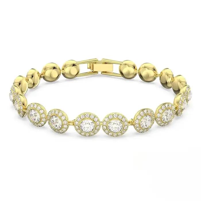 Ensemble Collier, Boucles d'Oreilles et Bracelet en Cristal Rond Diamanté « Bonheur Classique » 2026 – Polyvalent pour le Quotidien, les Fêtes, le Travail et les Cadeaux de Fêtes