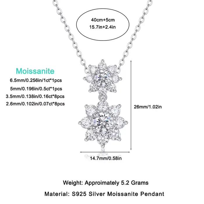 Collier de luxe en diamant Moissanite pour femmes, bijoux originaux en argent Sterling 925, cadeau, chaîne de clavicule premium pour femmes