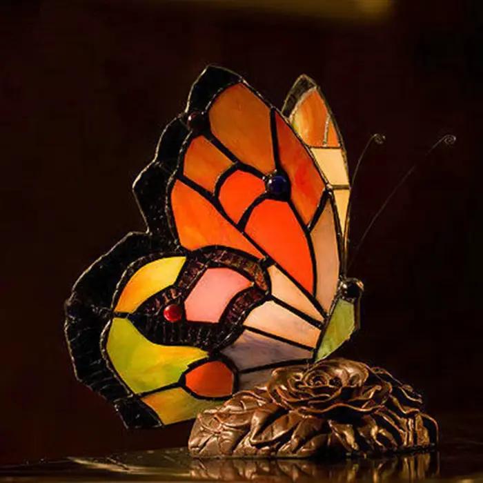 Lampe de table rétro turque Tiffany, décor de vitrail, lumière d'hôtel, décoration de chambre à coucher, lampe papillon