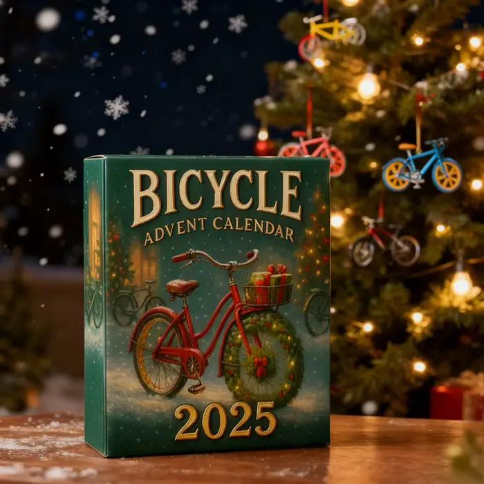 Calendrier des conseils pour vélo, compte à rebours de noël, ornement de vacances en acrylique Unique, fêtes de vacances