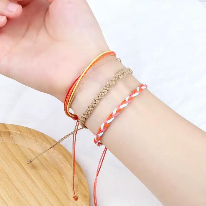 Bracelets tressés classiques faits à la main pour femmes et hommes réglables avec dentelle et fermoir de sécurité pour occasions spéciales et cadeaux