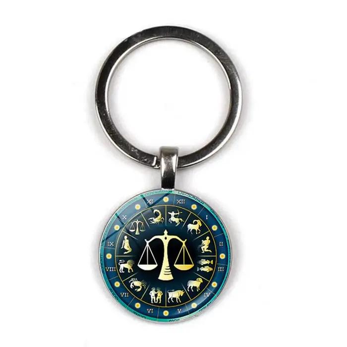 Porte-clé en forme de signe du zodiaque, bijoux, 12 constellations, pour hommes et femmes