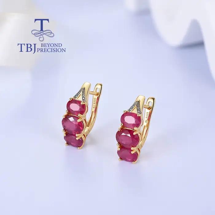 Boucles d'oreilles en rubis naturel précieux et élégant, en argent sterling 925, luxe léger, bijoux fins pour femmes, cadeau noble