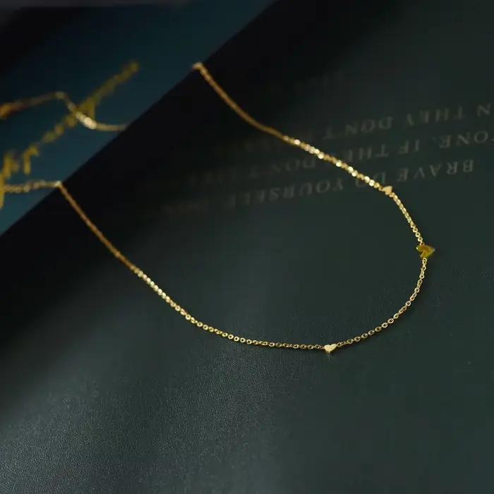 Collier pendentif coeur pour femme, bijoux en acier inoxydable, breloque pompon document or, fête de mariage moderne, luxe, nouveau, 03