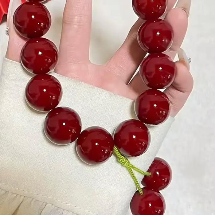 Bracelet Bodhi rouge Bracelet racine Bodhi Yoga cerise Bracelet Bodhi méditation pleine conscience poche Mala perles femme poche