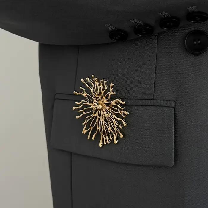 Nouvelles Broches Émail Abstrait Soleil Éclatant pour Femme et Unisexe, Épingles de Luxe, Accessoires Décontractés pour Fêtes, Cadeaux, Bijoux pour Amies