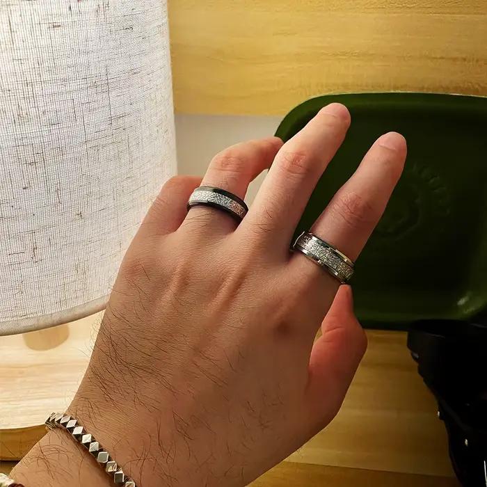 Bague Rime en acier inoxydable pour hommes et femmes, couleur or argent noir, accessoires gothiques unisexes, tendance, ne se décolore pas, bijoux unisexe, cadeau