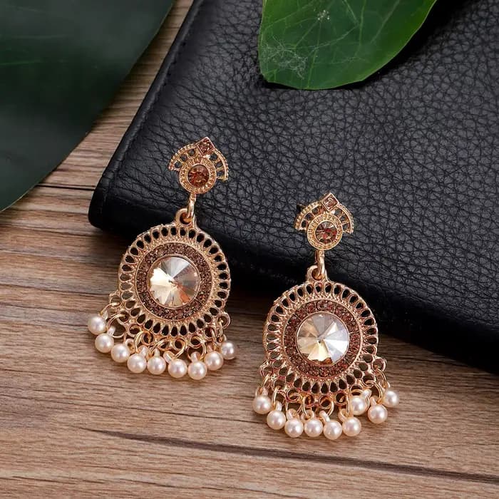 Boucles d'Oreilles Ethniques Rondes en Clip pour Femme, Accessoires de Bijoux Indiens, Vintage, en Or, avec Pompon, Cadeau de ixde Mariage, 2025