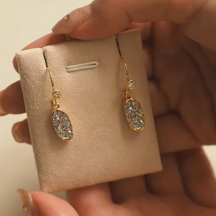 Alexis – réplique de bijoux fins, crochet d'oreille rempli d'or 14K en Zircon, deux tons, antirouill