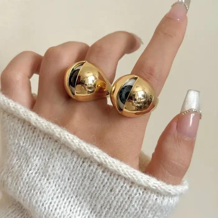 Nouvelle bague ronde à œil creux