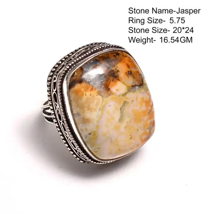Bague en agate jaspe véritable