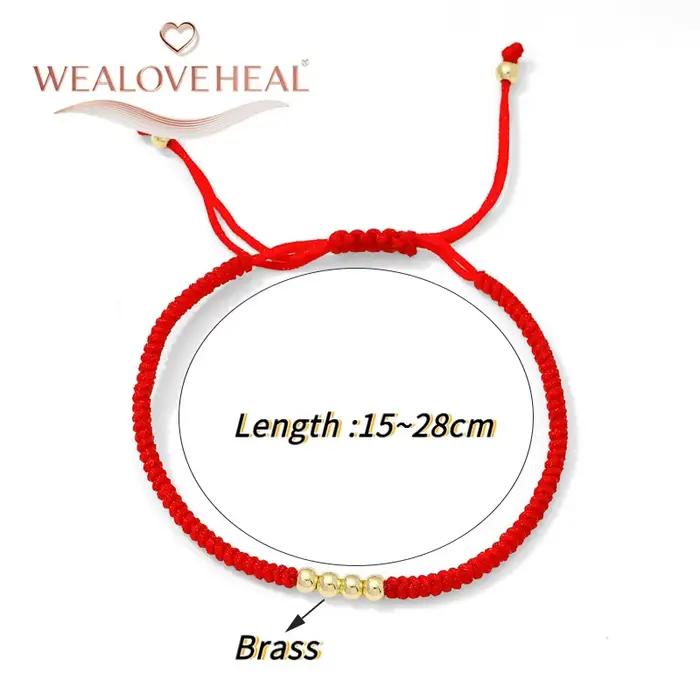 Bracelet de Couple porte-bonheur, bijoux en fil rouge/noir tressé, chaîne en corde réglable pour fem