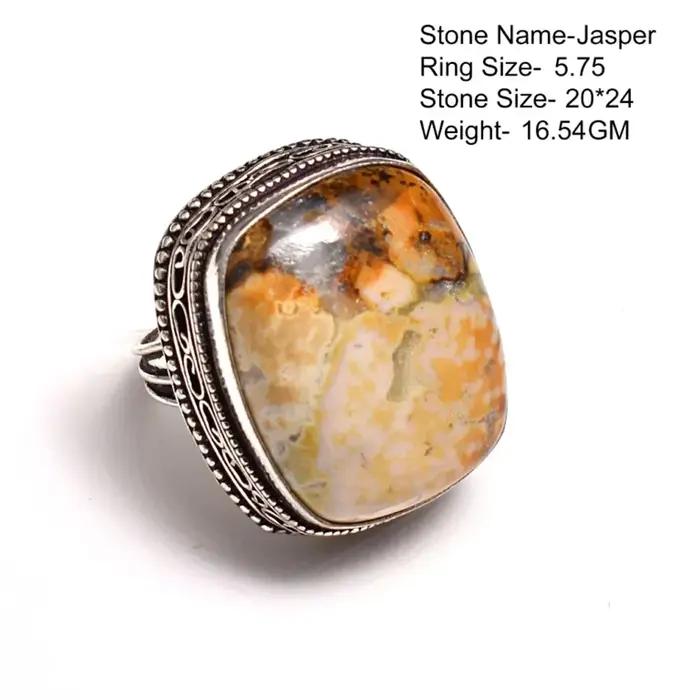 Bague en agate jaspe véritable
