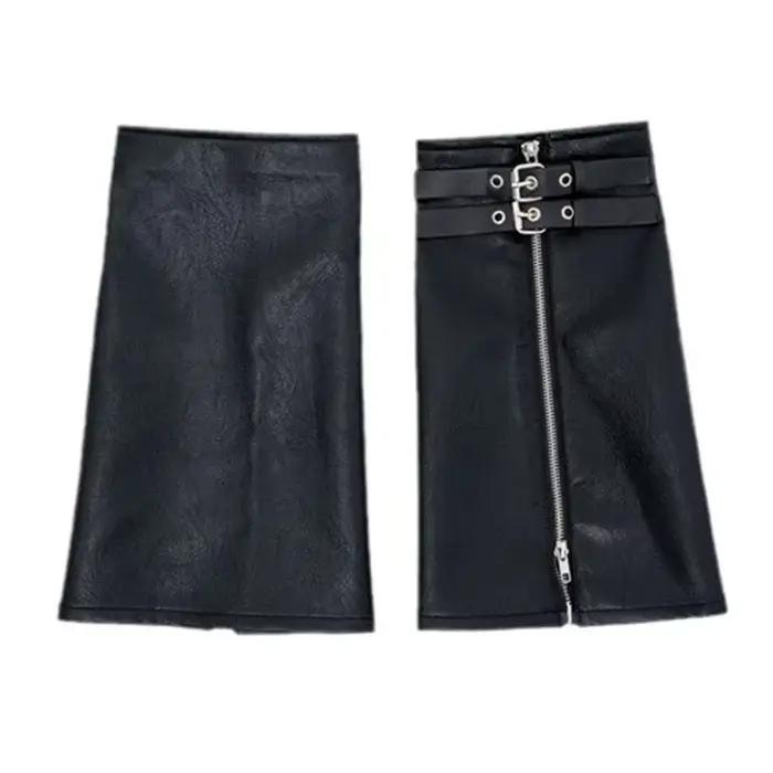Jambières en cuir Harajuku, chaussettes longues gothiques punk, guêtres à manches longues, chaussett