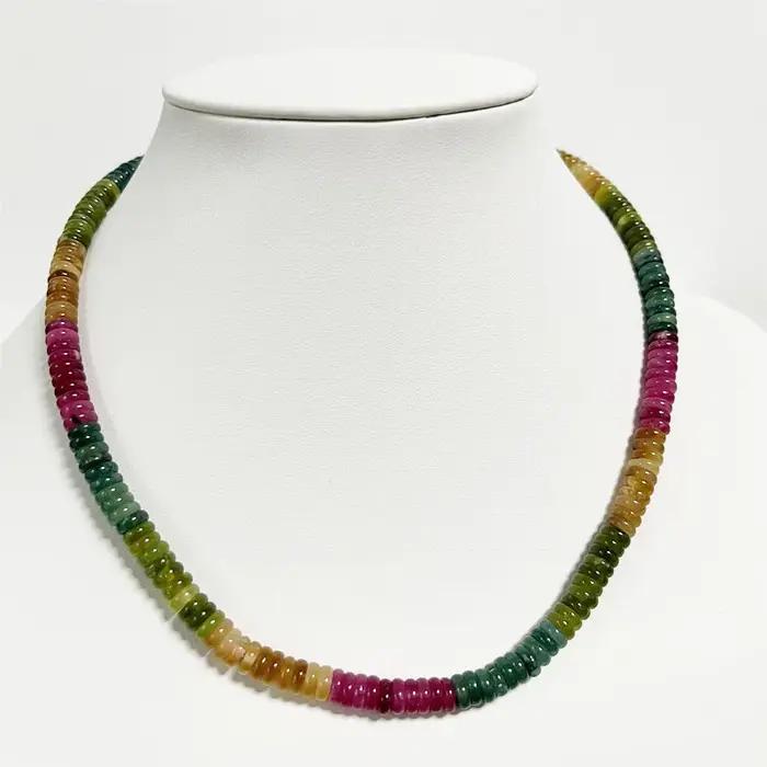 Collier Tourmaline ovale 2x6MM, Vintage, bijoux en pierre naturelle brésilienne, Noble, élégant, cha