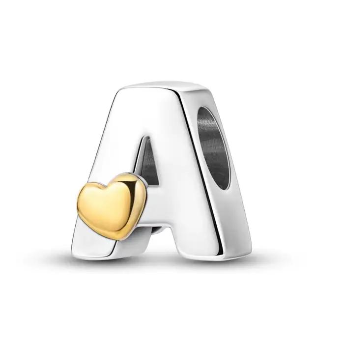 Bracelet DIY en argent sterling S925 pour bijoux féminins, style Pandora, perles à lettres anglaises